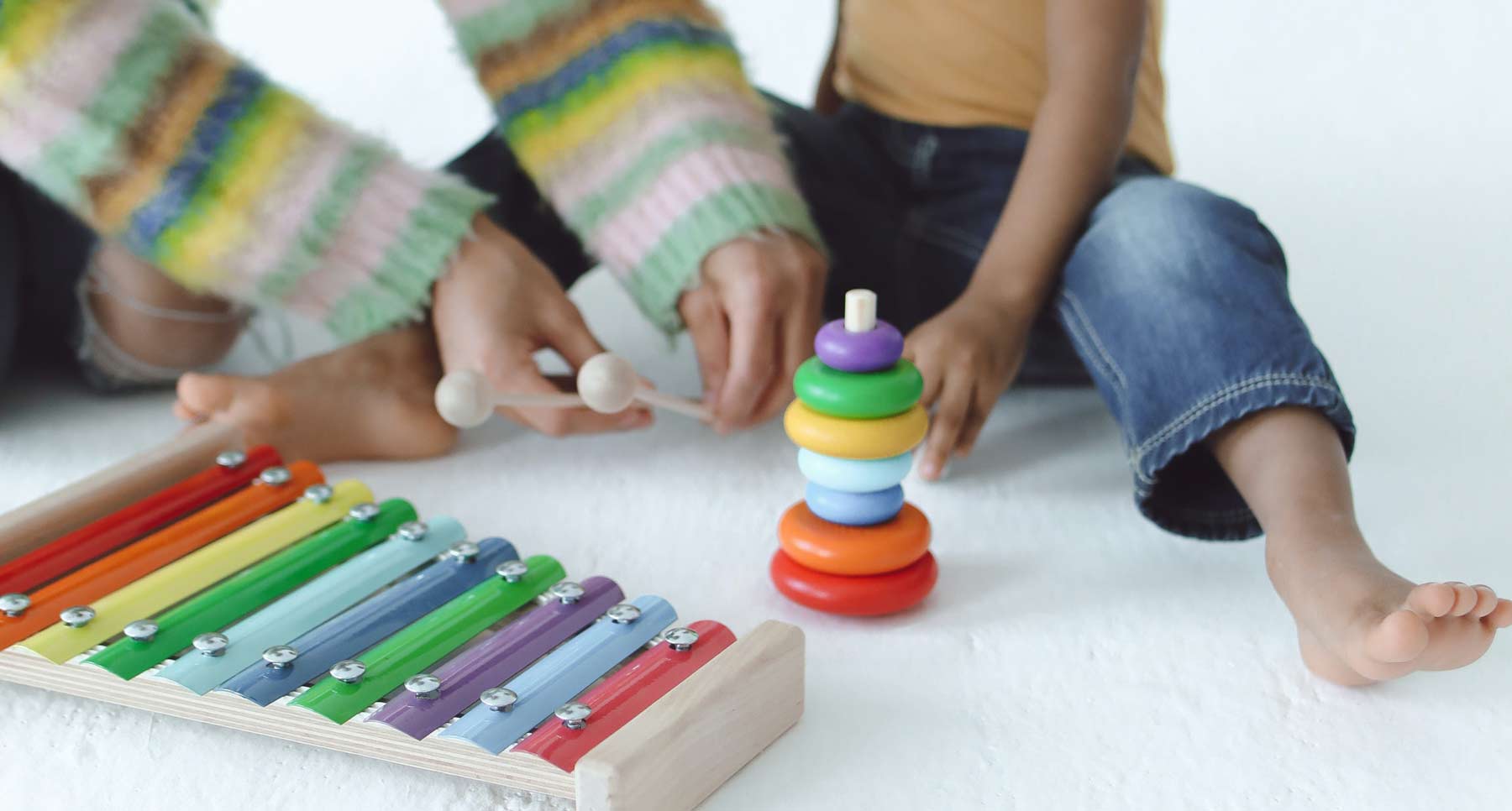 developmental therapist working with little boy